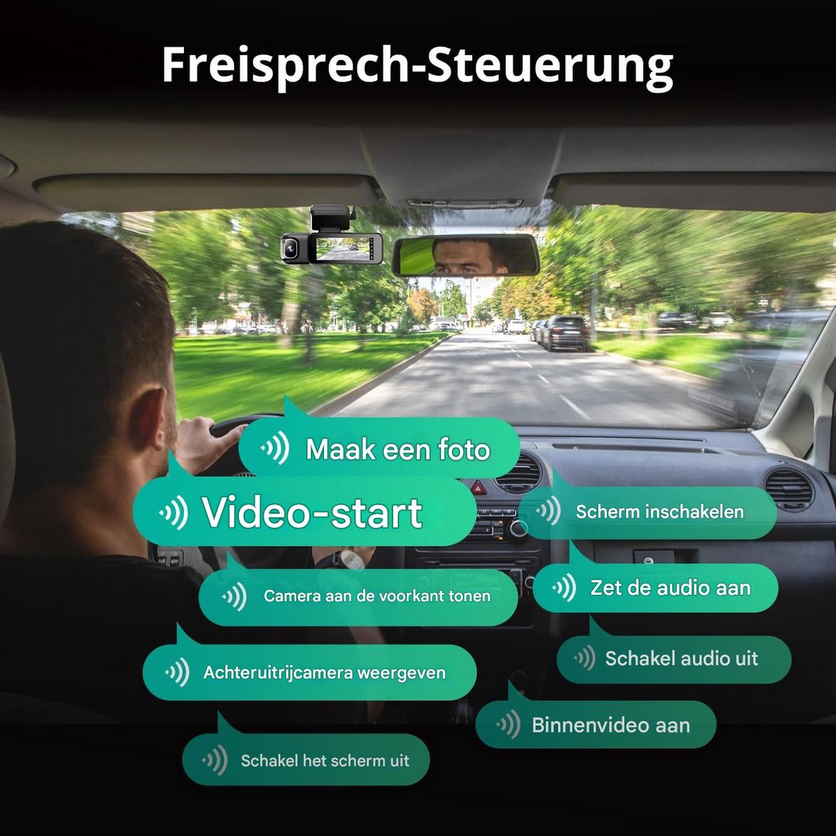 BOTSLAB 4K 3-Kanaals Dashcam Auto Voor Achter - 3-Kanaals 4K+1080P+1080P - GPS 5.8GHz WiFi Dashcam met - 128GB SD-kaart - 3.18" - Super Nachtzicht - WDR -G-sensor -loopopname -parkeermonitor- ADAS - dashcam voor auto – foto 5