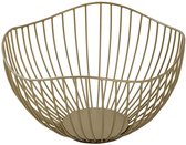 Luxe goudkleurige Metalen schaal – Ø25 × H14 cm | Handgemaakt in Wave-Design