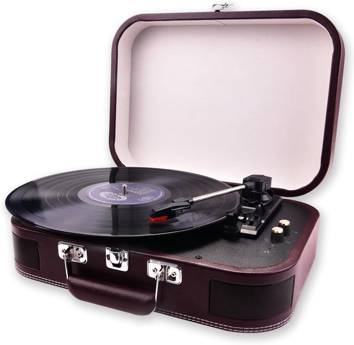 Platenspeler Bluetooth - CD Speler met Speakers - Vintage - Rood