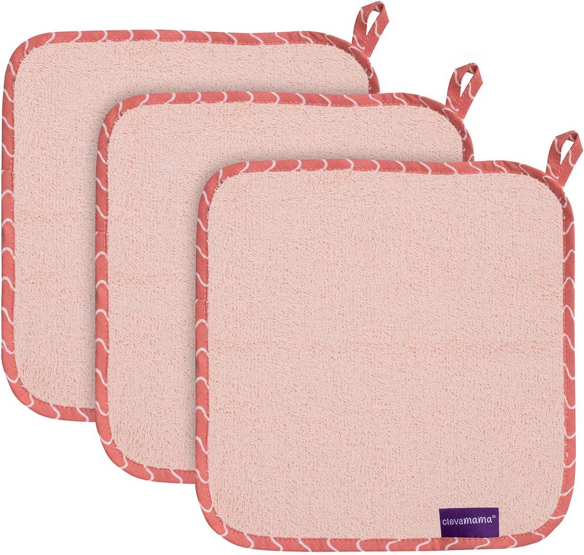 Set van 3 Ultrazachte Bamboe en Katoen Baby Washandjes - Roze