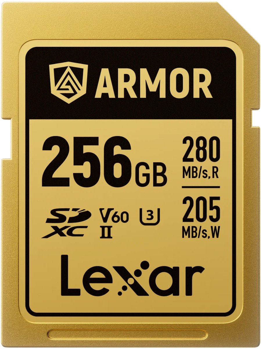 Lexar 256GB SDXC Pro Gold Series ARMOR UHS-II V60 280MB/s geheugenkaart