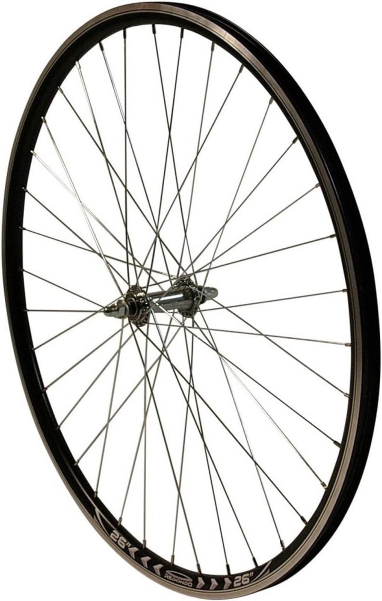 26 Inch Voorwiel Fiets Wiel 36 Gaats V-Brake Zilver Zwarte Velg Inclusief Band