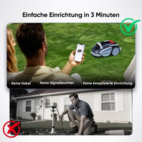 Draadloze Robotmaaier Vision AI 600 m² met App en One-Click - Draadloze - €2.500,00