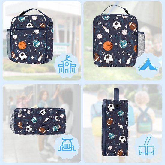 Geïsoleerde Kinder Lunchtas - Grote Thermische Koeltas voor Jongens en Meisjes - School en Picknick — afbeelding 5
