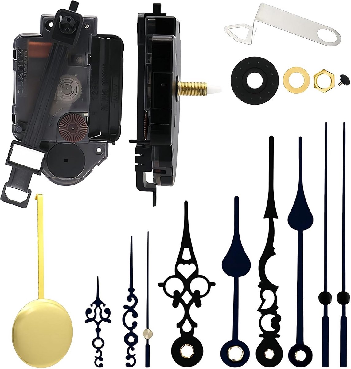 Stil kwartsuurwerk wandklok met slinger - 15 mm uurwerk