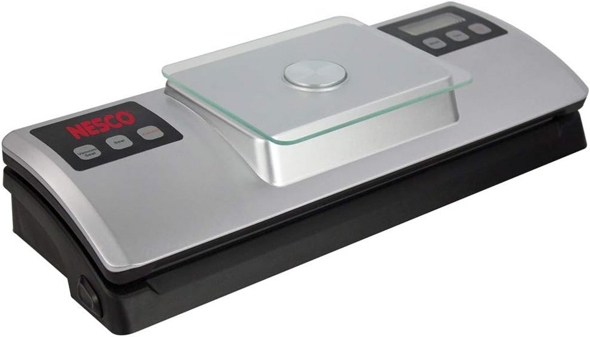 Automatische voedselvacuümsealer met digitale weegschaal en tas startset, zilver