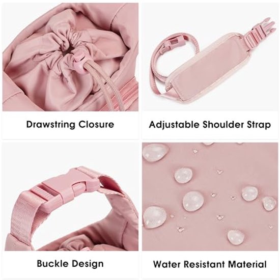 1 stuk - Draagtas voor waterfles - roze - Draagbare Waterfles Houder Tas - Waterfles Draagtas voor Wandelen Camping - Flessenhouder - Flessendrager - Drinkfleshouder — afbeelding 3