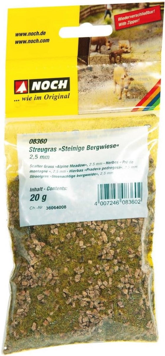 Strooigras Steenachtige Bergweide 2,5 mm - Realistisch Landschap voor H0