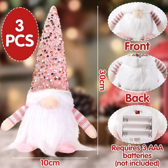 Set van 3 Verlichte Cadeau Dozen voor Kerstdecoratie - Belleza