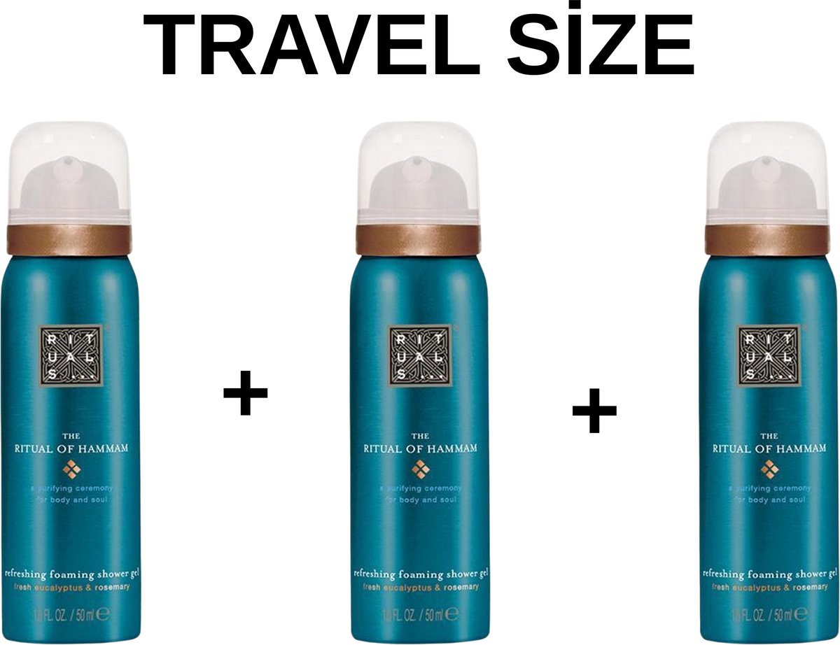 Rituals - Hammam - 3X MINI Shower Gel a 50 ml = 150 ml - TRAVEL SİZE Douchegels