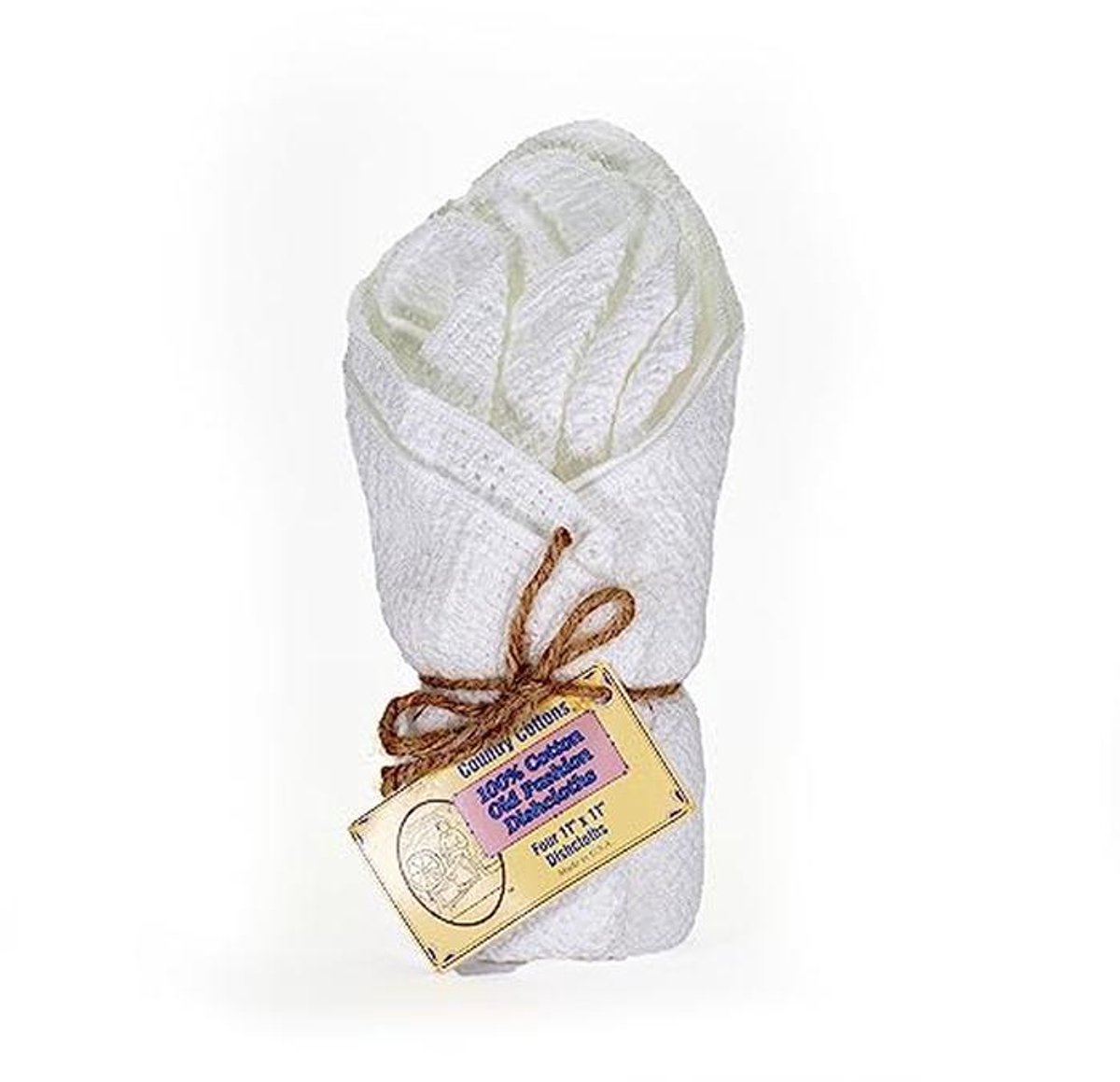 Set van 4 gemengde kleuren 100% katoenen vaatdoeken - 11" x 11"