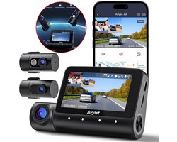 A8 Dashcam 5K/4K+1080P+1080P - Ultra 5K resolutie - 3 Channel Dash Cam - 170 graden kijkhoek - Parkeerbeveiliging 3 Parking Modes - Wifi - Gps - 170 + 150 graden kijkhoek - G Sensor - Full HD achter camera