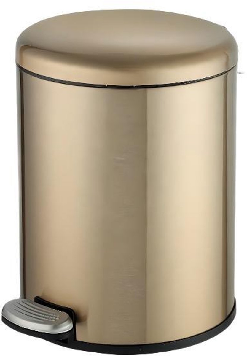 Prullenbak-Prullenbak met deksel, bedienbaar met voetpedaal-Geschikt voor woonkamer, badkamer, toilet, slaapkamer, kantoor-29*21*21cm -Goud