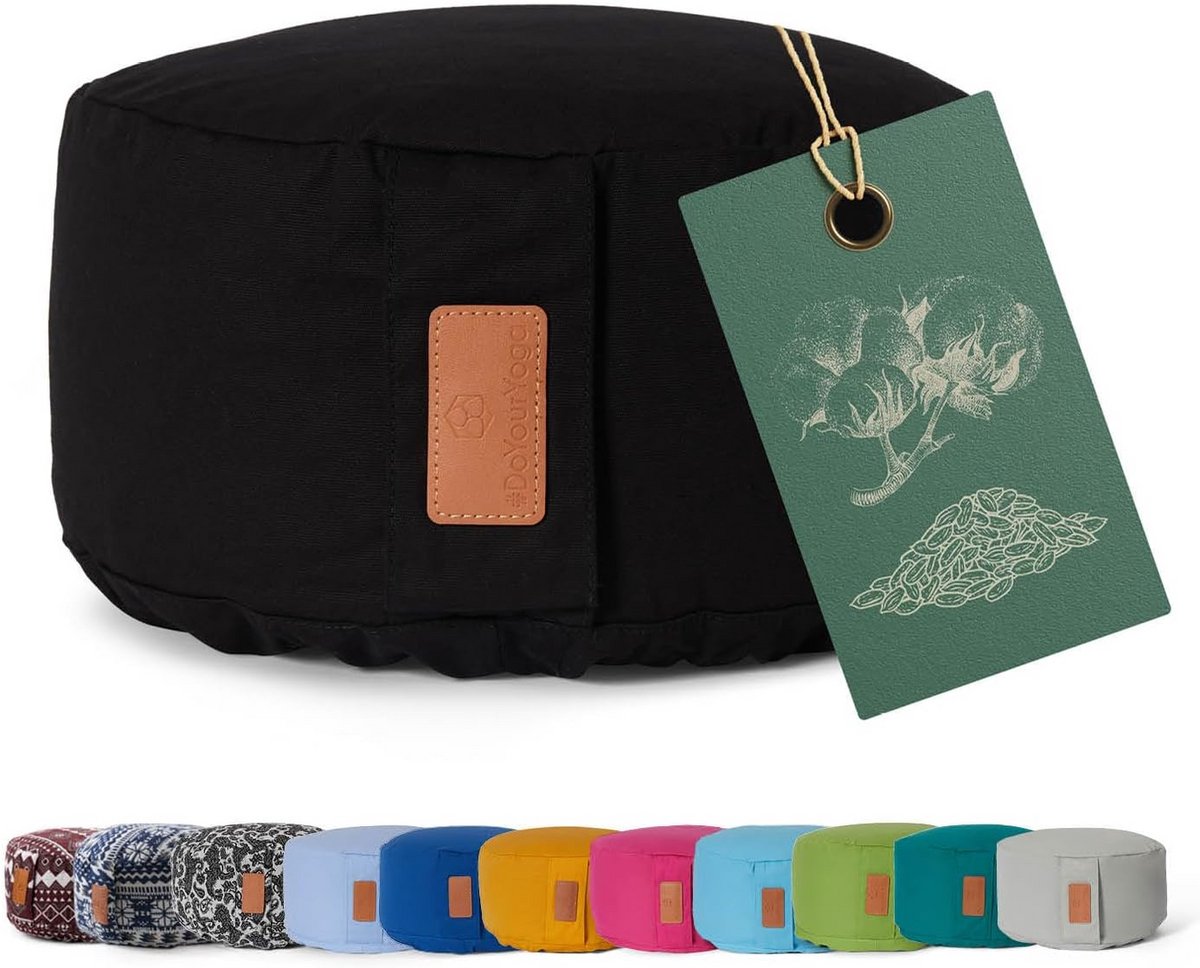 Rond Yogakussen met Biologische Speltvulling voor Meditatie en Yoga - 15cm Hoog