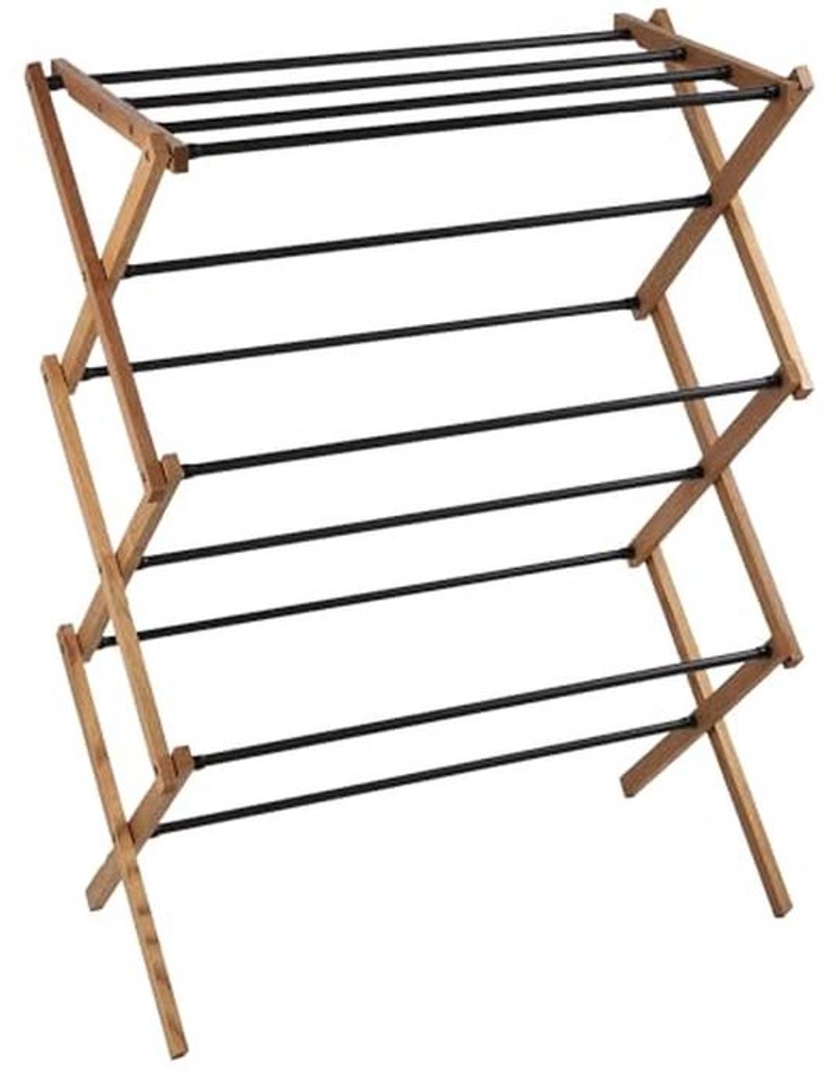 Inklapbaar houten droogrek met 7 m² droogoppervlak - ruimtebesparende wasdroger voor binnen en buiten