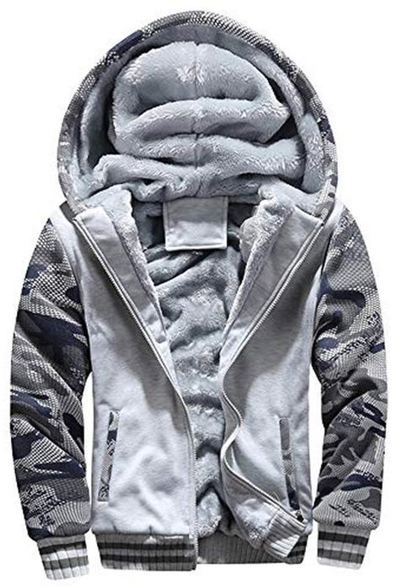 Heren Fleece Gevoerde Oversized Hoodie met Capuchon en Ritssluiting