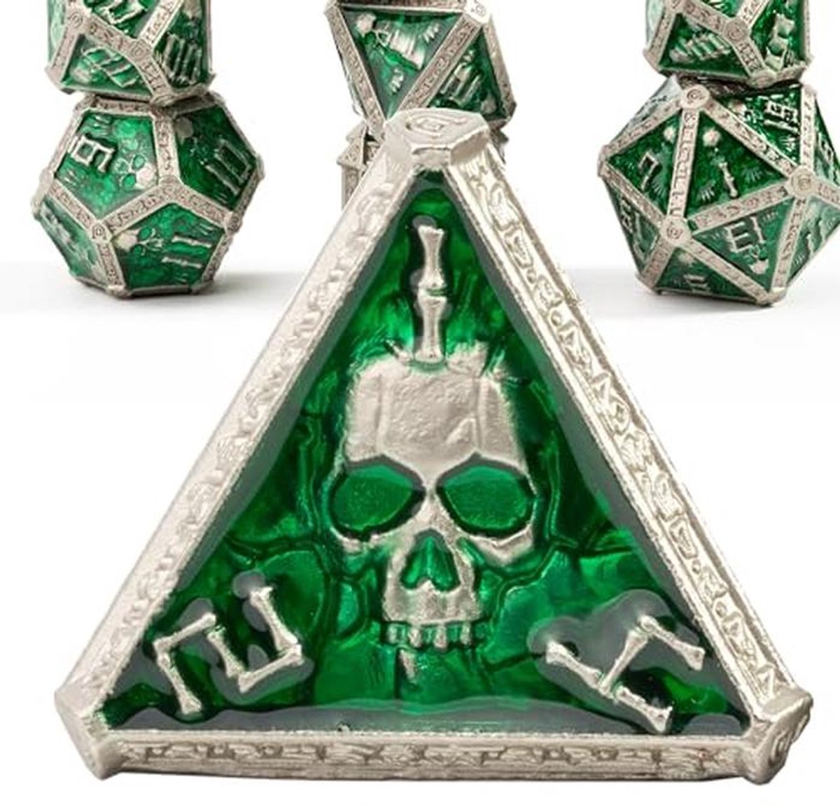Groene 7-delige Mystery Bone Polyhedral Dobbelstenen Set voor D&D en Tafelspellen