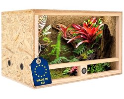 Houten Terrarium 80x50x50 cm met Ventilatie en Hygrometer voor Reptielen en Amfibieën