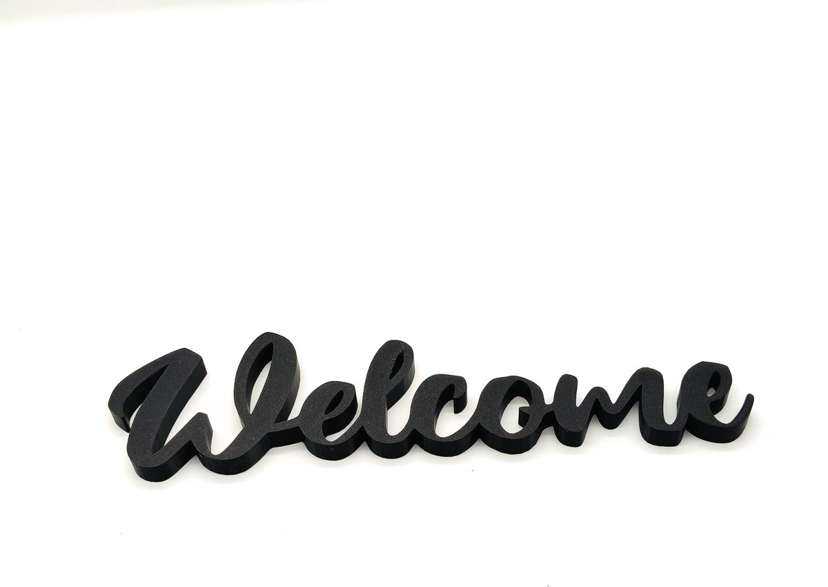 Welcome Wandtekst – 3D Cursieve Letters Entree Decoratie Zwart – Minimalistische Wandlettering Home Decor