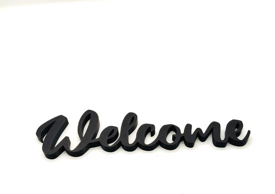 Welcome Texte Mural – Lettres Cursives 3D Décoration Entrée Noir – Inscription Murale Minimaliste Décoration Intérieure