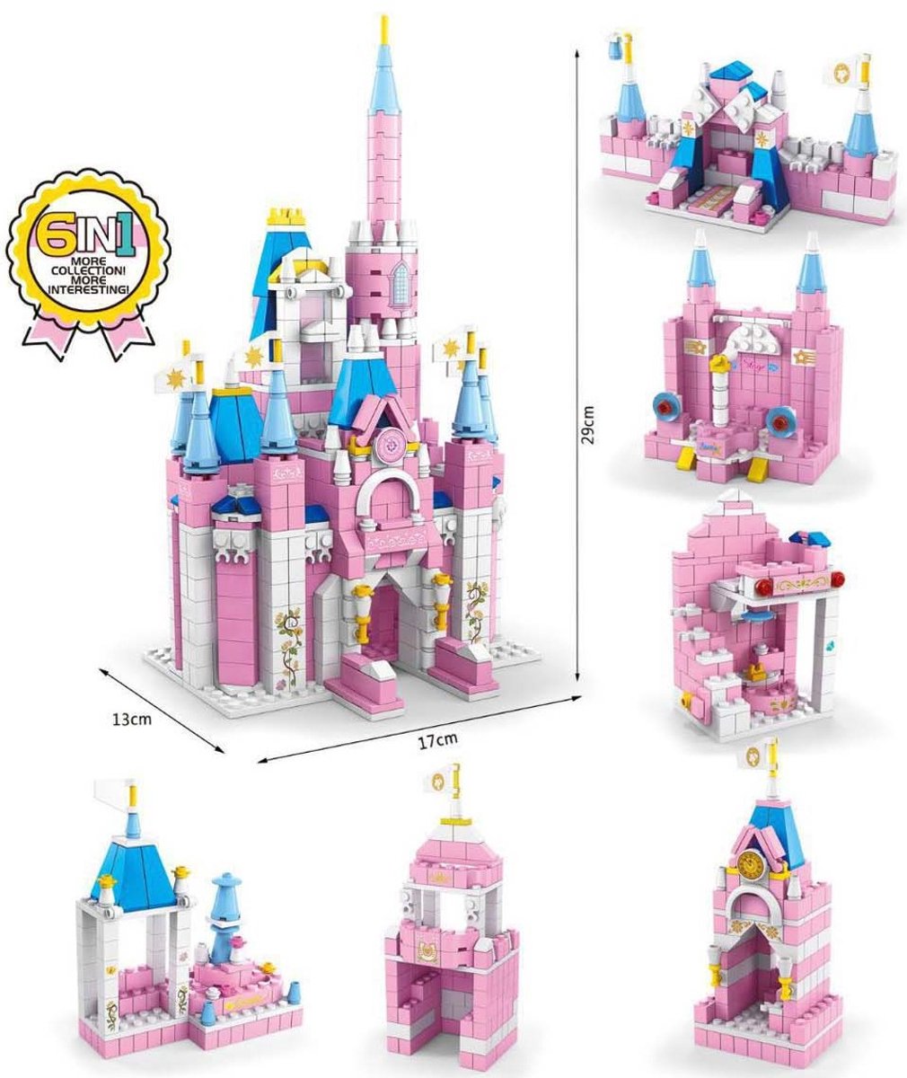 T-D6.2 TOY8832-3 Building Block Set 6 in 1 Castle - 1000pcs