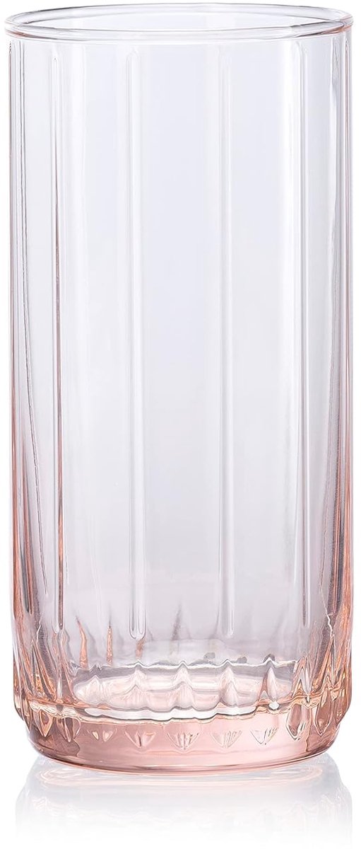 Pasabahce Leia 420765 – Roze Longdrinkglas – Glas – Set van 3 – 310 ml