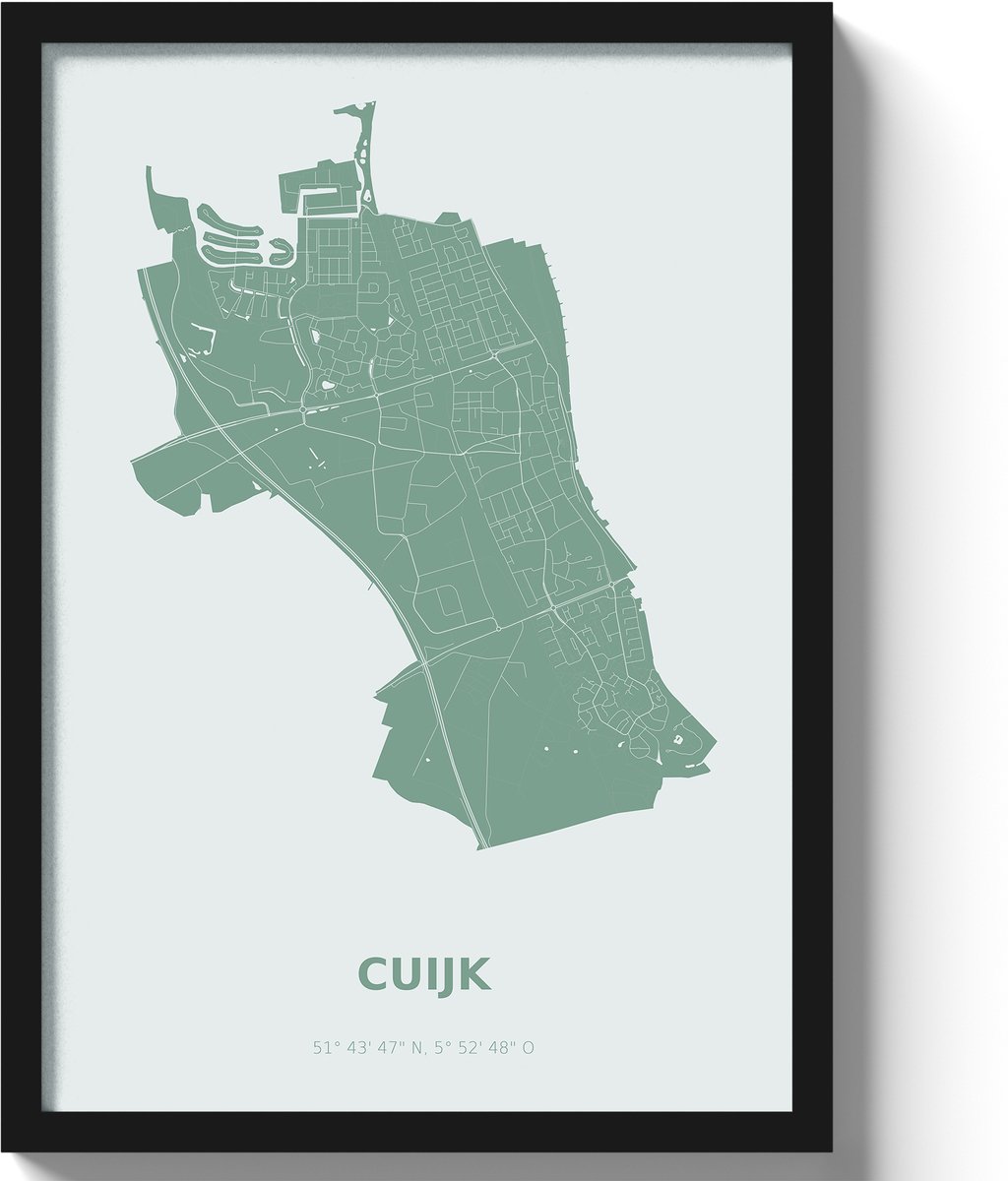 Poster Cuijk A3 - 30 x 42 cm - Groen (Exclusief Lijst)