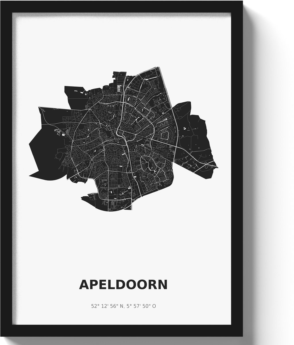 Poster Apeldoorn A3 - 30 x 42 cm - Zwart/Wit (Exclusief Lijst)