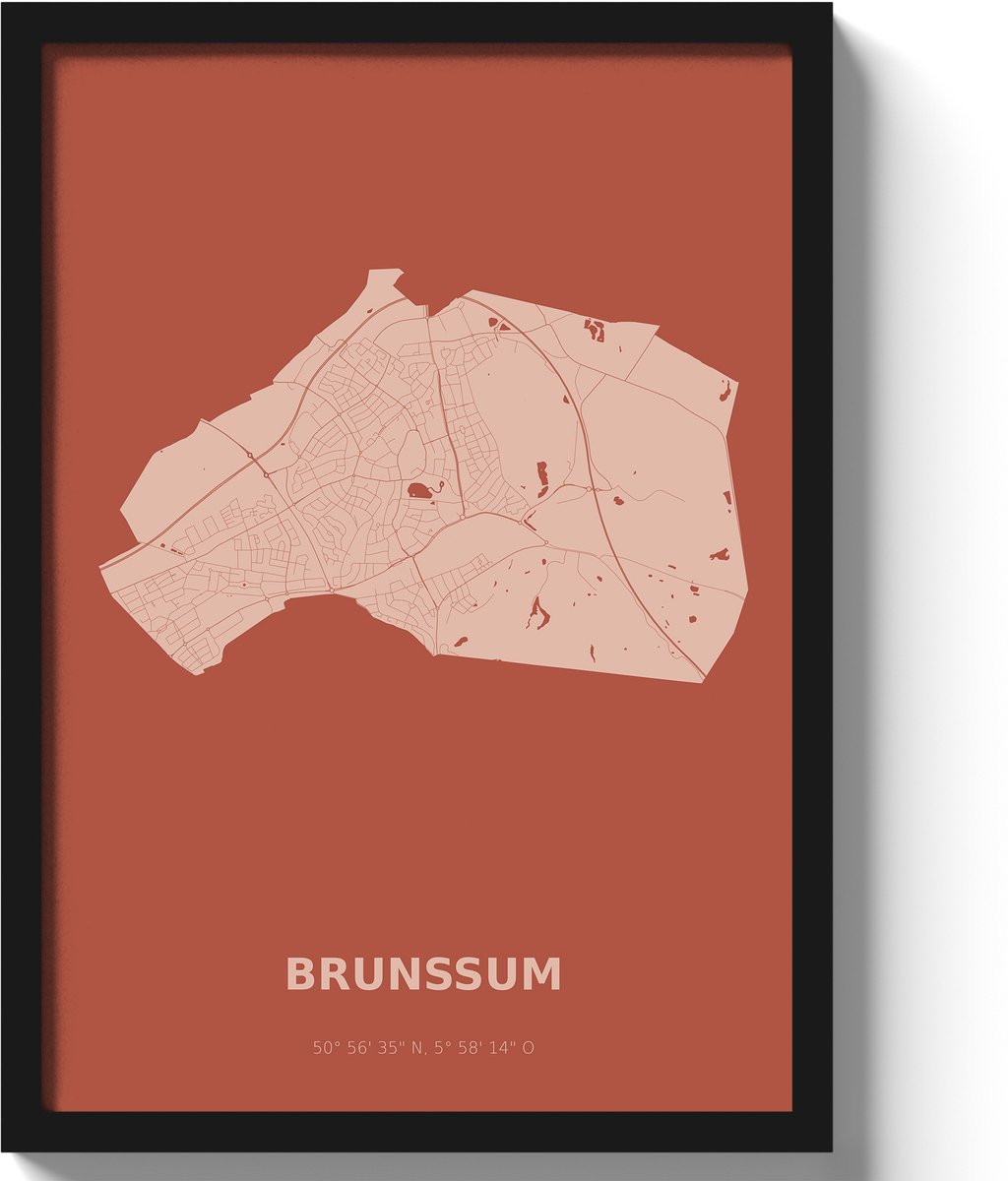 Poster Brunssum A3 - 30 x 42 cm - Rood (Exclusief Lijst)