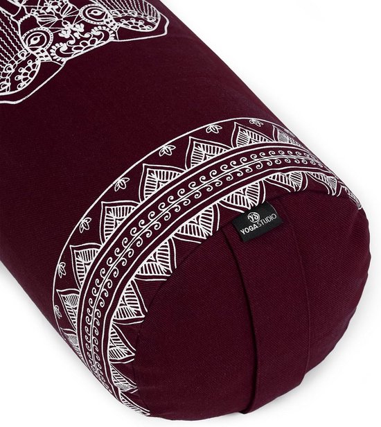 Ronde Biologische Boekweit Bolster voor Yoga - 23x61 cm - Machine wasbare Katoenen Hoess — afbeelding 3
