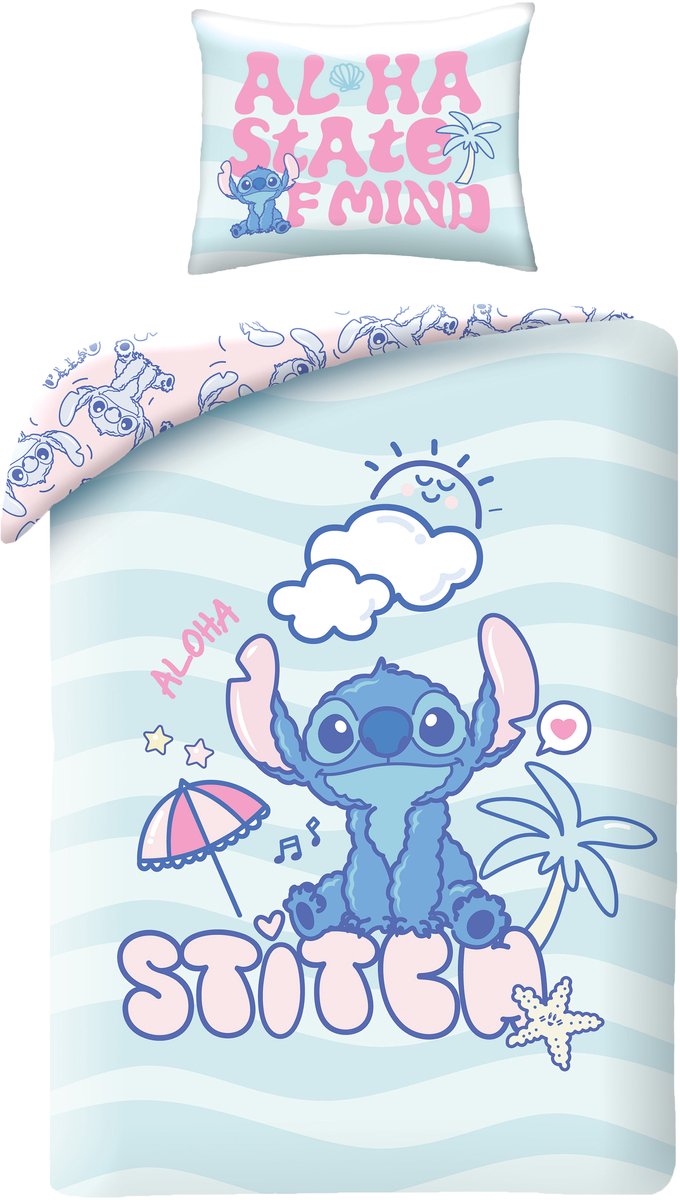 Disney Lilo & Stitch Dekbedovertrek Aloha - 140 x 200 cm + 70 x 90 cm - Katoen