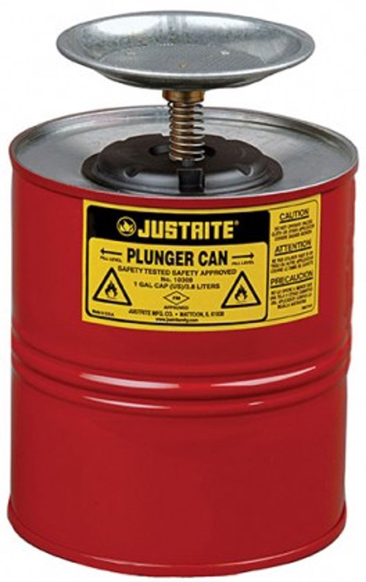JUSTRITE Plunjerkan Metaal - ROOD 4 liter