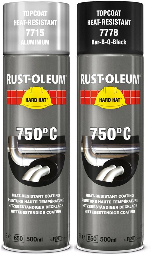 Rust-Oleum Hittebestendige Verf in spuitbus 750°C - Zwart