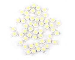 Led Chip 1W,Led 3V,Cob Led Smd,Led Diodes 3V,Led Diodes 3V,Smd Lamp Bead,3V Round Led Chip 50Pcs SMD 1W Led Lamp Lamb Beads Chip for Home Floodlight High Power Cool White (Pure White)