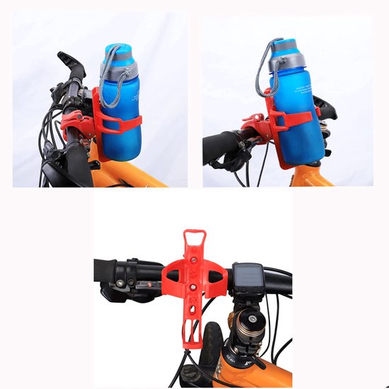 Universele Bidonhouders Fiets - Drinkfleshouder -Bidonhouder voor de fiets - 14.8*8*7 cm - Universele bekerhouder -eenvoudig in richting te verstellen - geen schroeven nodig - geschikt voor motorfietsen en fietsen - rood — afbeelding 4