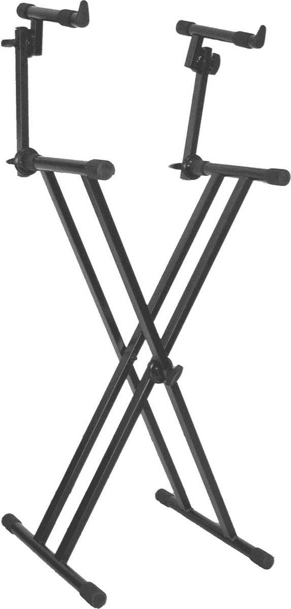 QUIKLOK T22 Dubbele X Keyboardstandaard – 2 Lagen, Staal, Verstelbaar, max. 81 kg