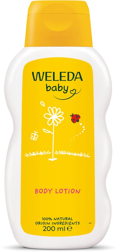 WELEDA Baby Calendula Bodylotion - Calendula & Kamille - Voorkomt Uitdroging - Houdt De Huid Zacht En Soepel - 100% Natuurlijke Ingrediënten - 200ml