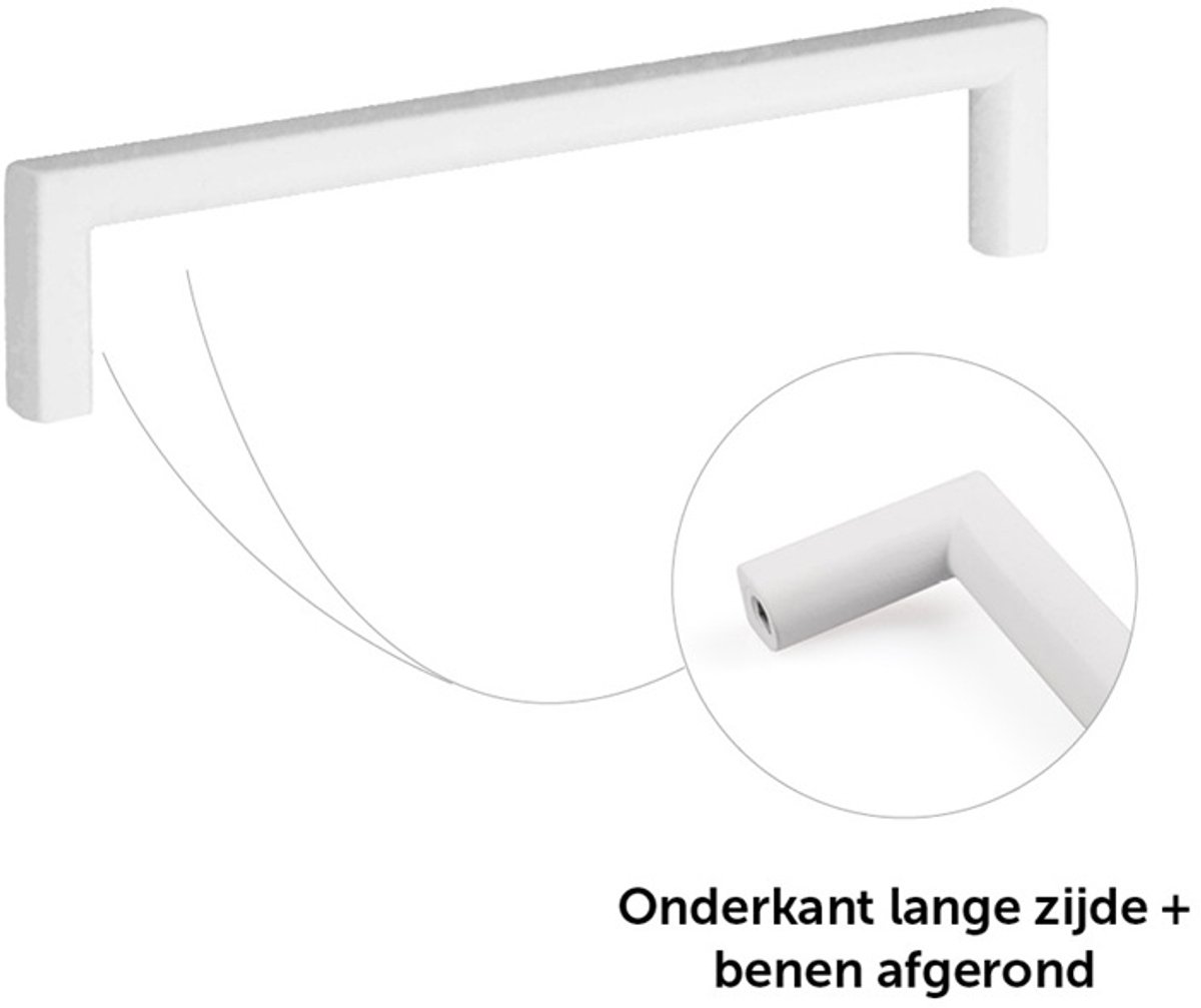 Slanke witte greep lengte 136 mm, boormaat 128 mm, keuken greep, kastgreep, meubelgreep H025