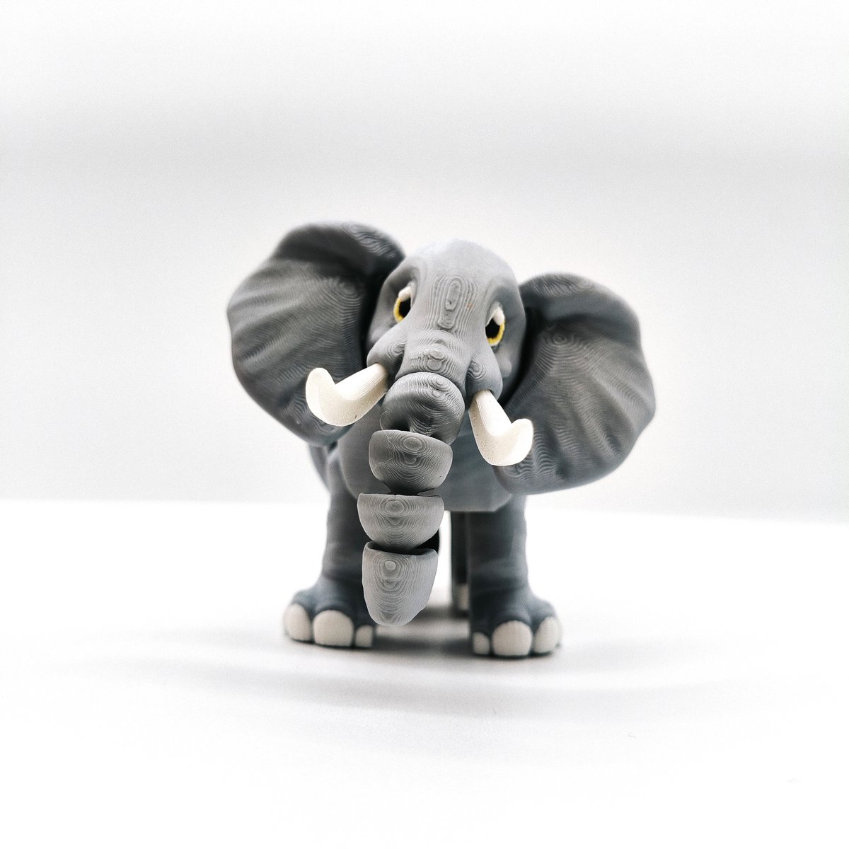 Gearticulleerde Olifant Figuur – Flexibel Beweegbaar 3D Print Grijs – Decoratief Dieren Cadeau