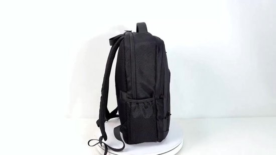 Ntech Rugzak Zwart - Schooltas 20L - Spatwaterdicht Rugzak Inclusief USB C Oplaadpoort - Laptoptas Dames en Heren - Jongens en Meisjes - Laptop Rugtas 16 inch