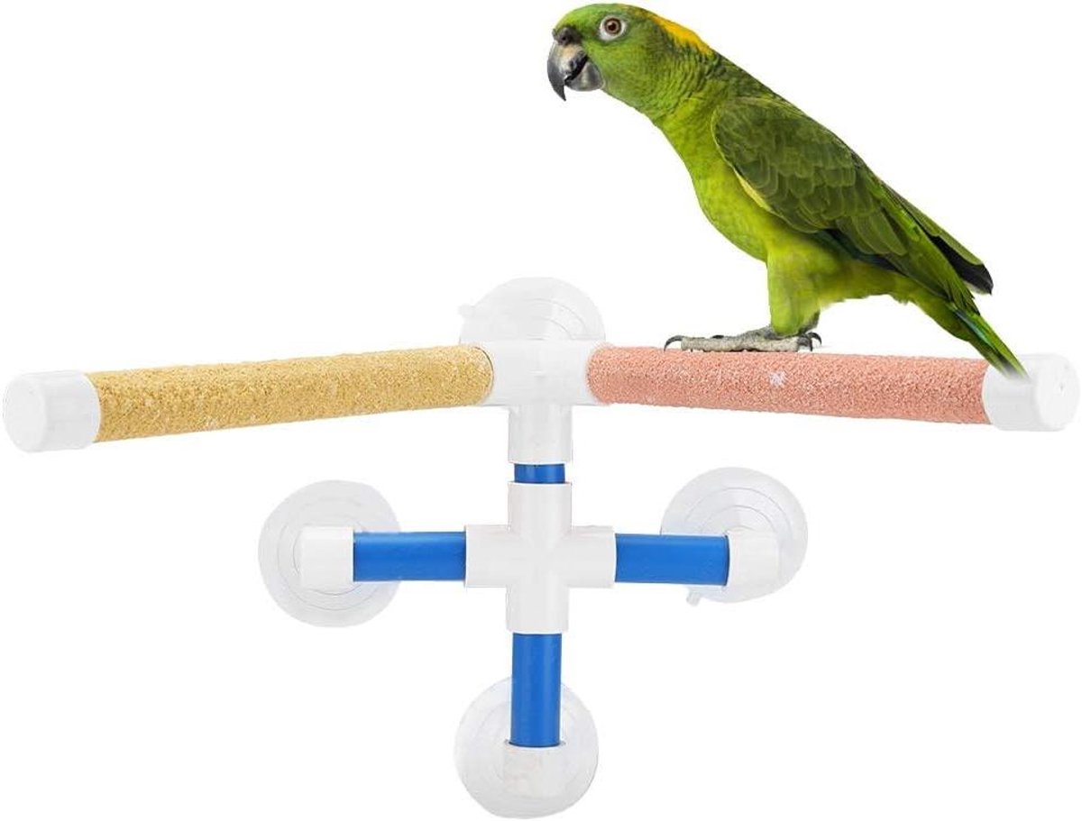 Ronte - Vogelbaars voor douche en bad met zuignap voor parkiet en vink
