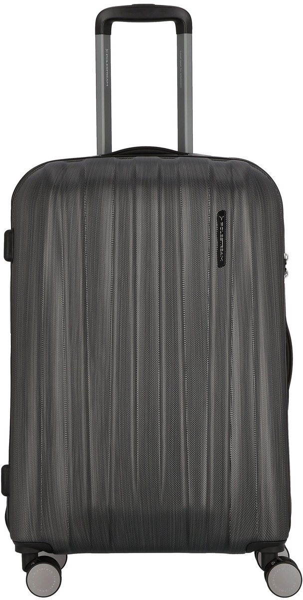Polestream Moonrock 4 wielen Trolley M 69 cm met uitbreidingsplooi - Harde bagage - TSA slot - black brushed