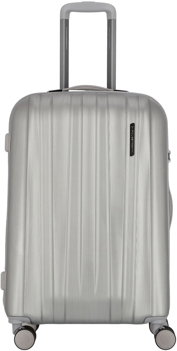 Polestream Moonrock 4 wielen Trolley M 69 cm met uitbreidingsplooi - Harde bagage - TSA slot - silver brushed
