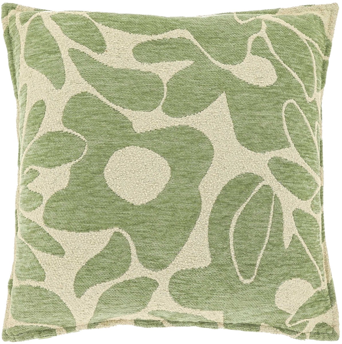 Unique Living Sierkussen Lies - Textiel - Groen - 45x45 cm (BxH) - Chenille - Tea Green