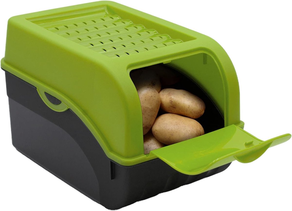 Famanu - Set van 2 voorraadmanden 29x19x19 cm, 5L groente- en fruitopslag met labels