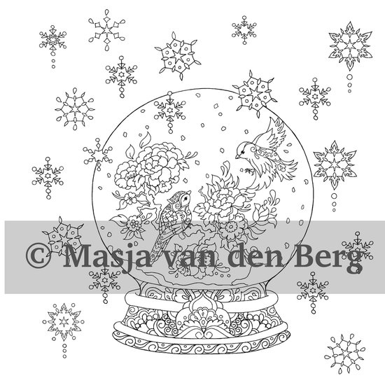 Masja van den Berg - Masja's Christmas - Kerst - kleurboek - kleuren voor volwassenen