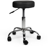 Ergonomische Tabouret Zwart op Wielen Laag (40-57cm) / zonder Voetsteun / Standaard wielen