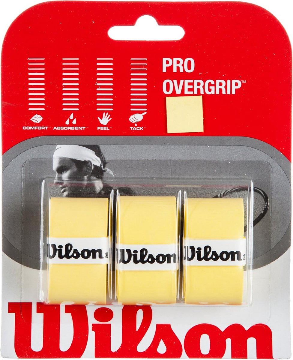 Wilson Pro Overgrip 3-Pack Tenniskleefbanden voor Optimaal Greepcomfort