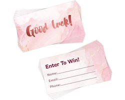 240 stuks loterijkaarten dubbelzijdig met Good Luck-ontwerp en inschrijfformulier voor prijsvragen en acties