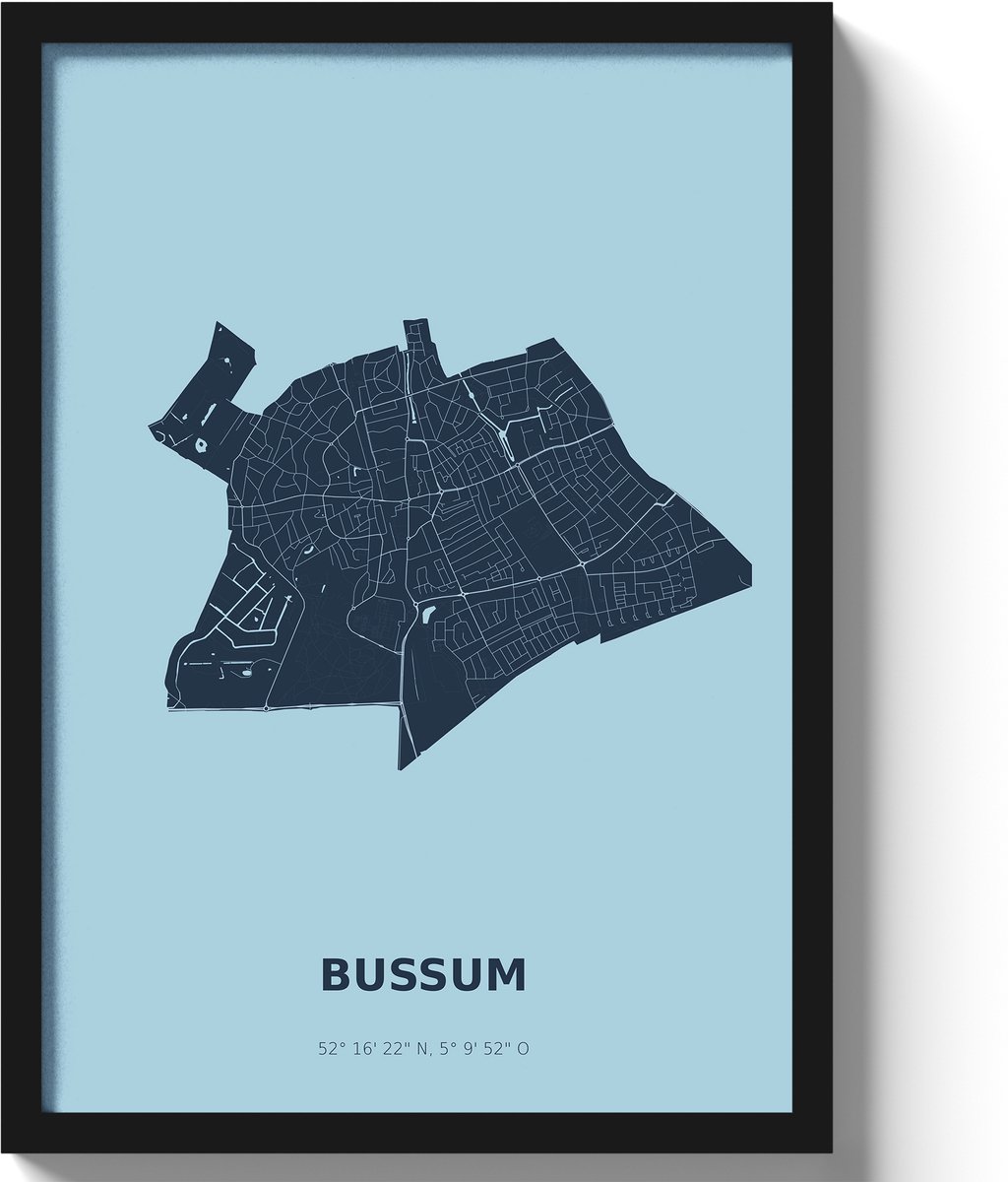 Poster Bussum A2 - 42 x 59,4 cm - Blauw (Exclusief Lijst)